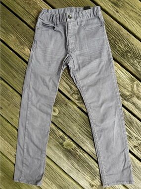H&M Boys Gray Straight Leg Jeans Size 10-11Y Adjustable Waist Stretch Denim
